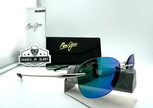 MAUI JIM AKI AKI MJ 333-17M SILVER WITH MAUI GREEN POLARIZED SUNGLASSES NEW - Picture 1 of 11