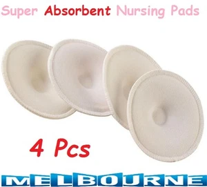 4 Pcs Super Absorbent Washable Breastfeeding Baby Reusable Nursing Pads Cotton # - Picture 1 of 10