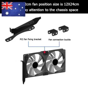 PCI Slot Dual Fan Mount Rack Bracket for 90mm 120mm PC Graphics Card Cooling Fan - Afbeelding 1 van 12