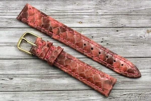Neuf Sangle Vrai Python Rose Bracelet 16 MM Style Vintage Stock Outlet Femme - Picture 1 of 4