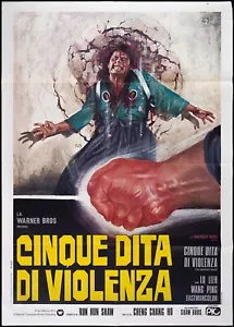 CINQUE DITA DI VIOLENZA MANIFESTO 1972 KUNG FU MARTIAL ARTS CULT MOVIE POSTER 2F - Foto 1 di 1