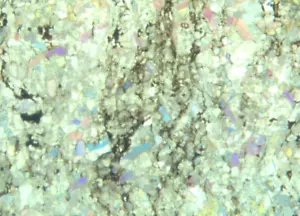 Suvasvesi Sur meteorito impacto brecha impactita SECCIÓN DELGADA POLARIZACIÓN bonito - Imagen 1 de 6