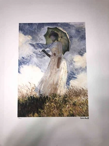 Claude Monet litografia off set cm 50x70 firma su lastra con certificato - Imagen 1 de 8