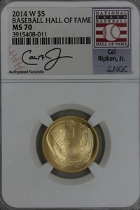 2014-W $5. NGC MS70 BASEBALL HALL OF FAME Modern Commems, Modern Commemoratives, - Picture 1 of 4