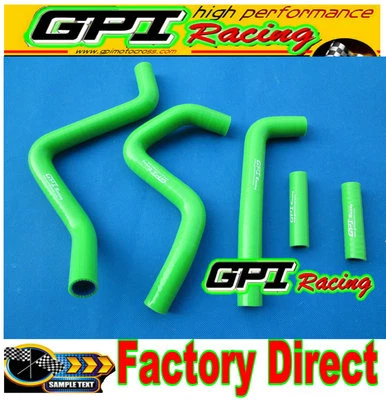 silicone radiator hose Kawasaki KX250 KX 250 2-stroke 1994-2002 2000 2001 green - Image 1 of 4