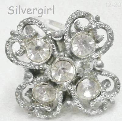 Divertidos anillos ajustables enchapados en plata/oro únicos algunos con pedrería  Foto 1 de 4