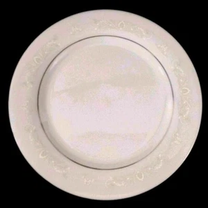 Vintage Crown Ming Jian Shiang Dinner Plate Diana 10.5 inch White & Silver Royal - Picture 1 of 12