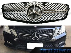 Fit with 10-13 W212 E-Class Sedan Front Fence Grille Chrome Black CB-L Style Set - Picture 1 of 4