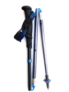 **SINGOLO** Palo Trekking Pieghevole Nero Diamante Distanza Z Lunghezza Fissa 110cm - Foto 1 di 2