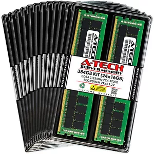A-Tech 384GB 24x 16GB 2Rx4 PC4-17000R DDR4 2133 ECC REG RDIMM Server Memory RAM - Picture 1 of 4