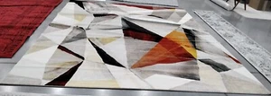 LGREY / ORANGE 10'-6" X 14' Back Stain Rug, Reduced Price 1172754214 PRL6940F-10 - Picture 1 of 4