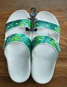 Crocs Classic Tropical Vibes Sandals Slides Slip On Womens 10 Mens 8 - Picture 1 of 12