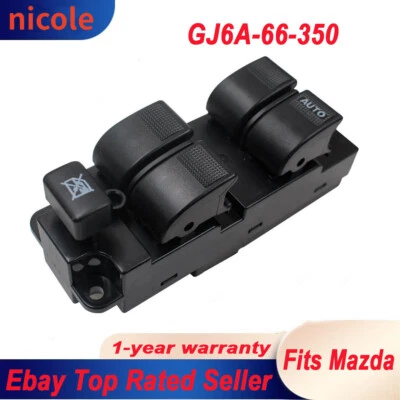 GJ6A-66-350A Electric Power Window Master Control Switch Fit 2003-2005 Mazda 6 - Image 1 of 4