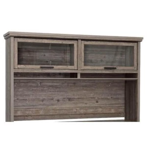 SAUDER Hutch 65.118"x41.339" Engineered Wood Pebble Pine w/ Flip-Up Glass Doors - Picture 1 of 10