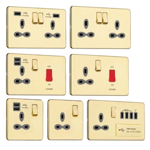 Gama de enchufe sin tornillos Slimline - latón pulido - Imagen 1 de 8