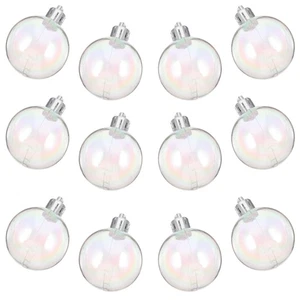 12 piezas bolas de plástico para adornos artesanales Navidad colgantes bolas esfera - Imagen 1 de 12