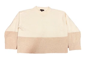 SUÉTER ANN TAYLOR COLOR BRONCEADO/BEIGE BLOQUE 100% CACHEMIR TALLA XL - Imagen 1 de 4