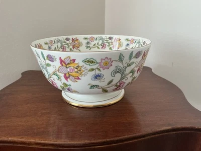 Minton Haddon Hall Gold Edge Footed Large Bowl Diameter 22cm Height 12cm SUPERB - Image 1 of 4