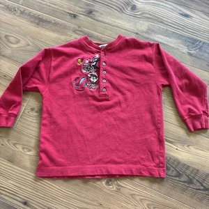 VINTAGE ACME Kids Long Sleeved Red, Embroidered Looney Tunes XS TAZ, Bugs Bunny - Picture 1 of 5