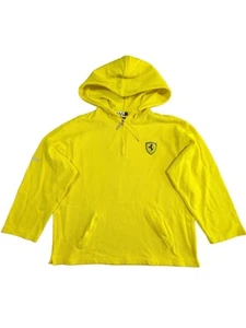 Felpa con cappuccio zip quarto Ferrari ufficiale vintage 1999 taglia media gialla - Foto 1 di 11