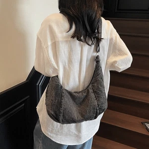 Large Capacity Hobo Sling Bag Versatile Satchel Bags Women Men - Picture 1 of 15