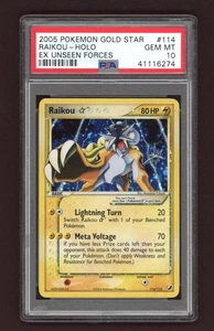 Raikou Gold Star Holo Pokemon Card Unseen Forces 14/115 ARK BGS PSA 10 - Picture 1 of 2