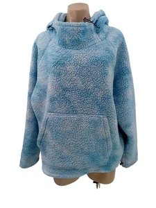 Pink Victorias Secret Blue Sherpa Hoodie Gr. L Pullover Cloud Kängurutasche - Bild 1 von 8