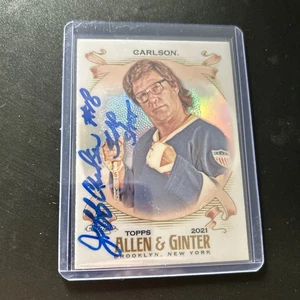 Carta autografata Jeff Carlson 2021 Allen & Ginter colpo di schiaffo Hanson Brother - Foto 1 di 4