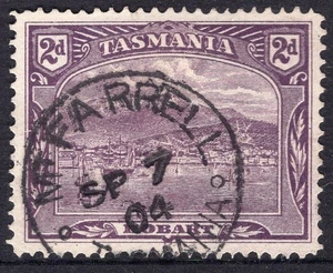 Tasmania MT FARRELL 1904 pmk on 2d pictorial rated C (2) by Hardinge - Bild 1 von 1