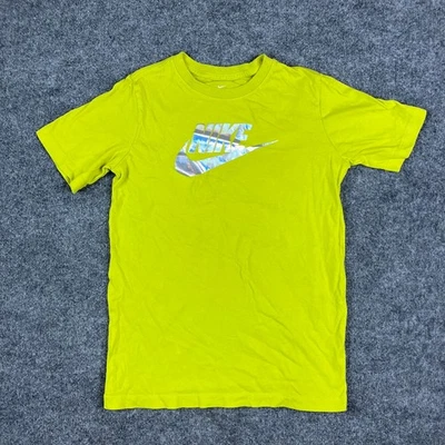 Nike T-Shirt Youth XL Neon Yellow Short Sleeve Swoosh Logo Graphic Athletic Tee - Image 1 of 4
