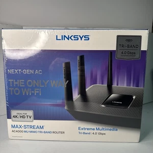 Linksys Max-Stream AC4000 MU-MIMO Router Wi-Fi Tri-Band (EA9300) - NUOVO Sigillato - Foto 1 di 4