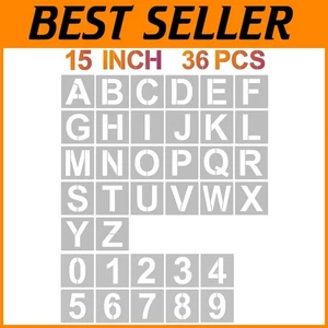 15 Inch Letter Stencils and Numbers Set - Picture 1 of 9