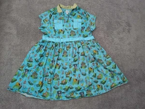 Disney Parks The Dress Shop Womens 3X PLUS Blue Jungle Cruise Stretch Midi - Picture 1 of 8