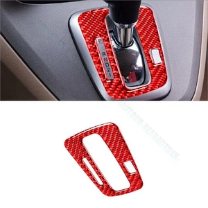 For Honda CR-V 2007-2011 Red Carbon Fiber Gear Shift Indicator Frame Trim Cover - Foto 1 di 7