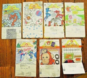 1994--2001--HAPPY MEAL PAPER BAGS (7 Paper Sacks) by McDonald's - Picture 1 of 8