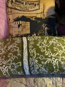 DKNY Charming Green+White Boho Chic Duvet Cover Size King - Picture 1 of 4