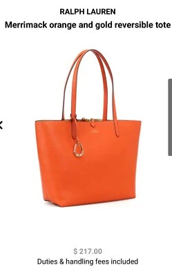 Lauren Ralph Lauren Bolso Reversible Merrimack Naranja y Dorado Foto 1 de 4