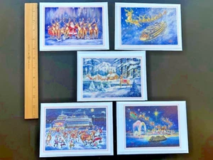 LOT OF 5 CHRISTMAS HOLIDAY CARDS 1994/1998 SEATTLE WA Glenn Smith 5X7 Framable - Bild 1 von 8