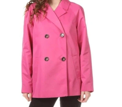 NWT Ellen Tracy Double-Breasted Raincoat In Color Fuchsia Pink XL - Image 1 of 4