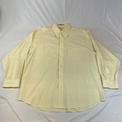 Duck Head Mens Button Up Collared Short Sleeve Shirt Wrinkle Free XL Yellow - Image 1 of 4