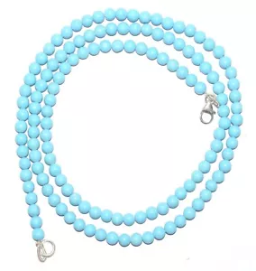 Collares de hilo de 12-40" con cuentas redondas de 4-4,5 mm de piedras preciosas de turquesa cielo RF-102 - Imagen 1 de 10