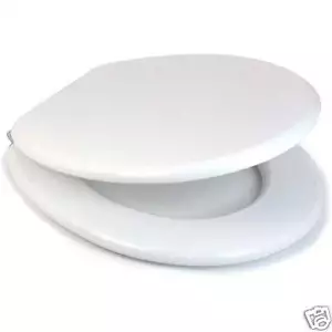 MDF COLOURED TOILET SEAT + FITTINGS ADJUSTABLE STAINLESS STEEL HINGES BATHROOM - Picture 1 of 9