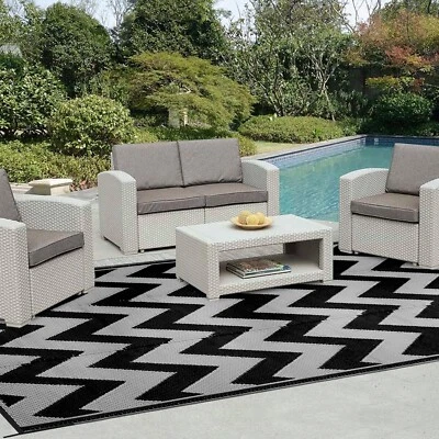 Alfombra Exterior 9x12 Grande Plástico Pajita Impermeable Reversible Patio Camping Mat Foto 1 de 4