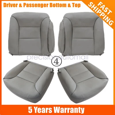 Front Bottom & Back Leather Seat Cover Gray For 1997 1998 GMC Sierra 1500 2500 Foto 1 de 4