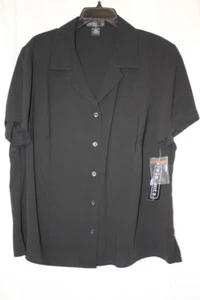 NWT ELEMENTZ Woman Black Button Down Blouse Womens Size 1X-B118 - Picture 1 of 6