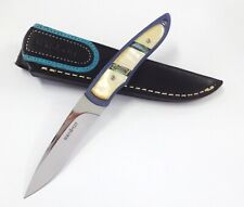 Vintage Seki Cut Little Blue Gold Knife w/ Sheath Japan Rare