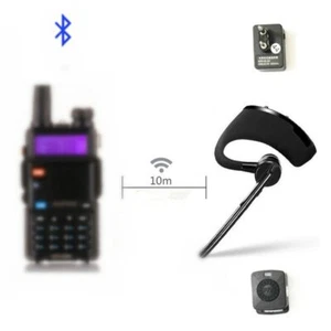 Auriculares inalámbricos manos libres Bluetooth PTT micrófono para BaoFeng 5R B6 - Imagen 1 de 6