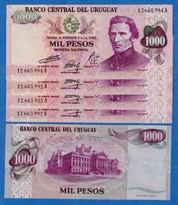 Uruguay 1000 Pesos 1974 (ND) P-52(2) UNC Note - General José Gervasio Artigas - Picture 1 of 3