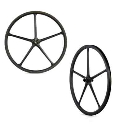 700c Kohlefaser 5-Speichen Radsatz Für Straße/Spur/Triathlon-Fahrrad Schlauch - Bild 1 von 4
