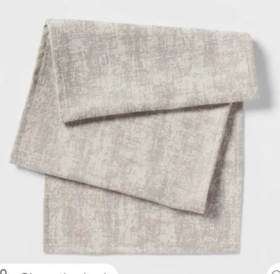 14" x 72” Jacquard Luxe Cotton/Polyester Table Runner Gray - Threshold™ - Image 1 of 4